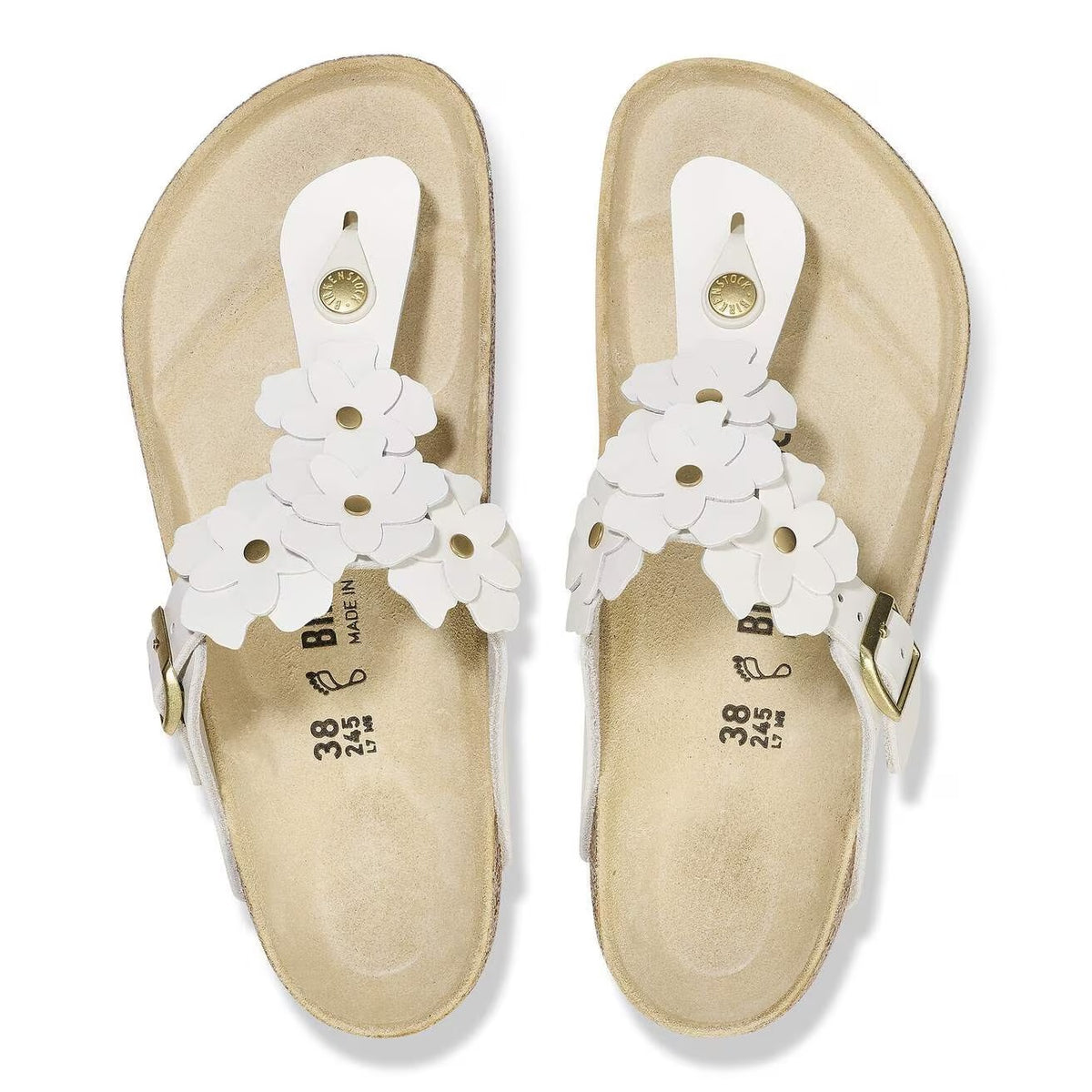 Birkenstock 1026686 Gizeh Flower Embellishment Pelle naturale