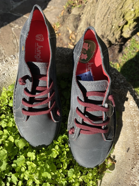 Jungla 7582 scarpa stringata donna in pelle pizarra grigio
