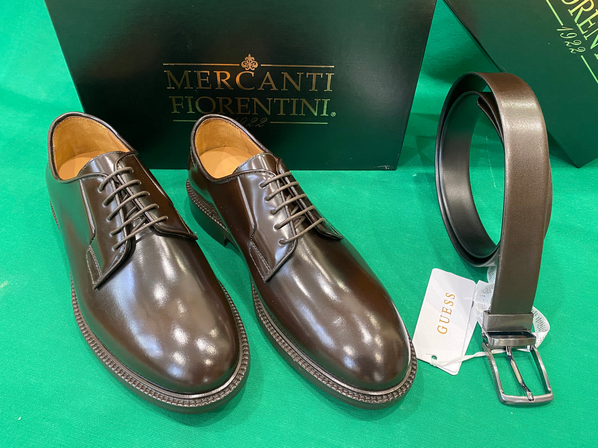 Mercanti Fiorentini 8097 derby in pelle abrasivata moro