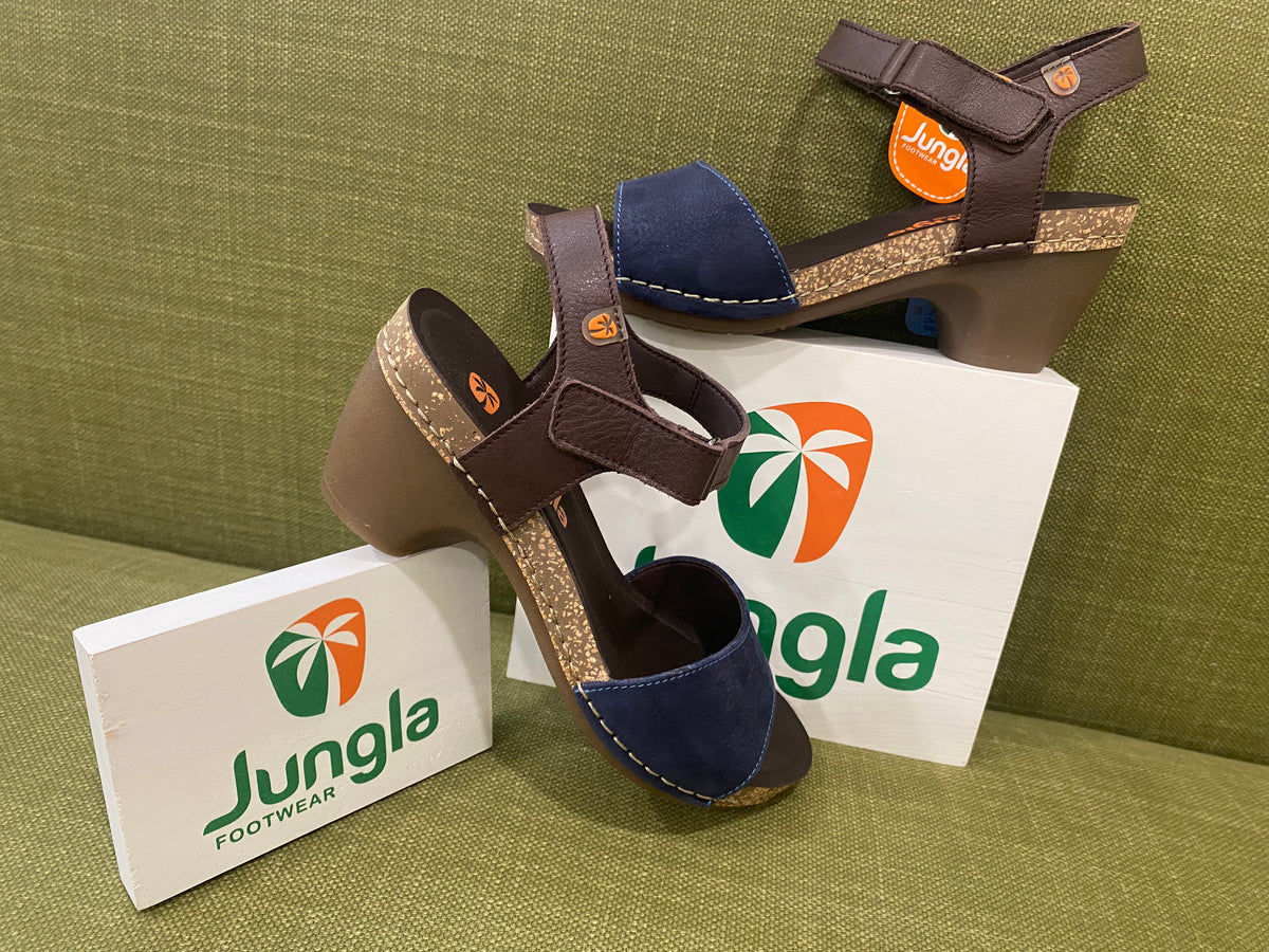 Jungla 7679 sandalo basso donna con fascia e cinturino blù