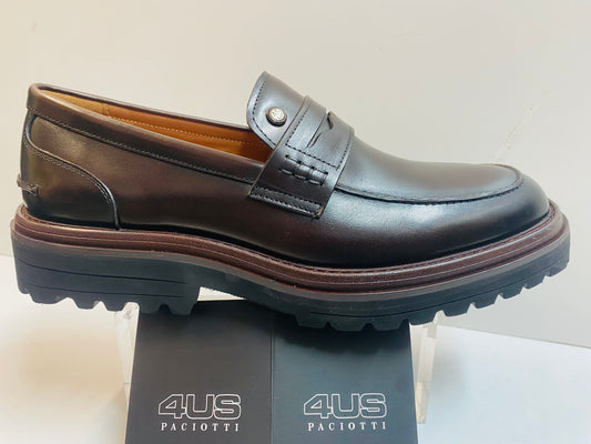 4US RS204 Mocassino uomo stile college con suola carrarmato