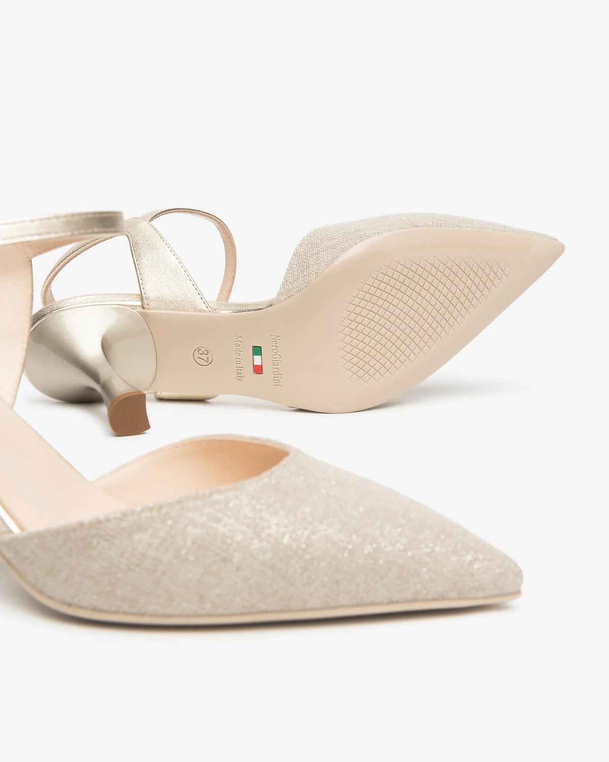 Nero Giardini E615440DE Slingback in pelle e tessuto da donna