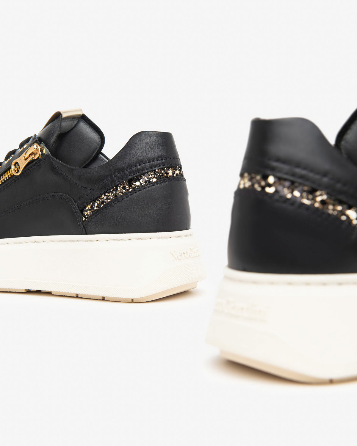Nero Giardini I411600D Sneakers donna in pelle e materiale tecnico nero