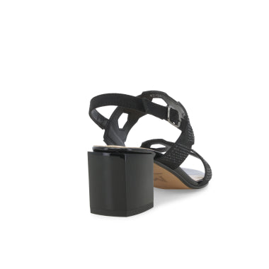Melluso K35552 Sandalo donna in tessuto e camoscio nero