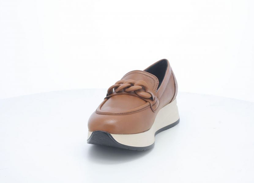 MELLUSO R25066 MOCASSINO IN PELLE CUOIO CON PLANTARE ESTRAIBILE