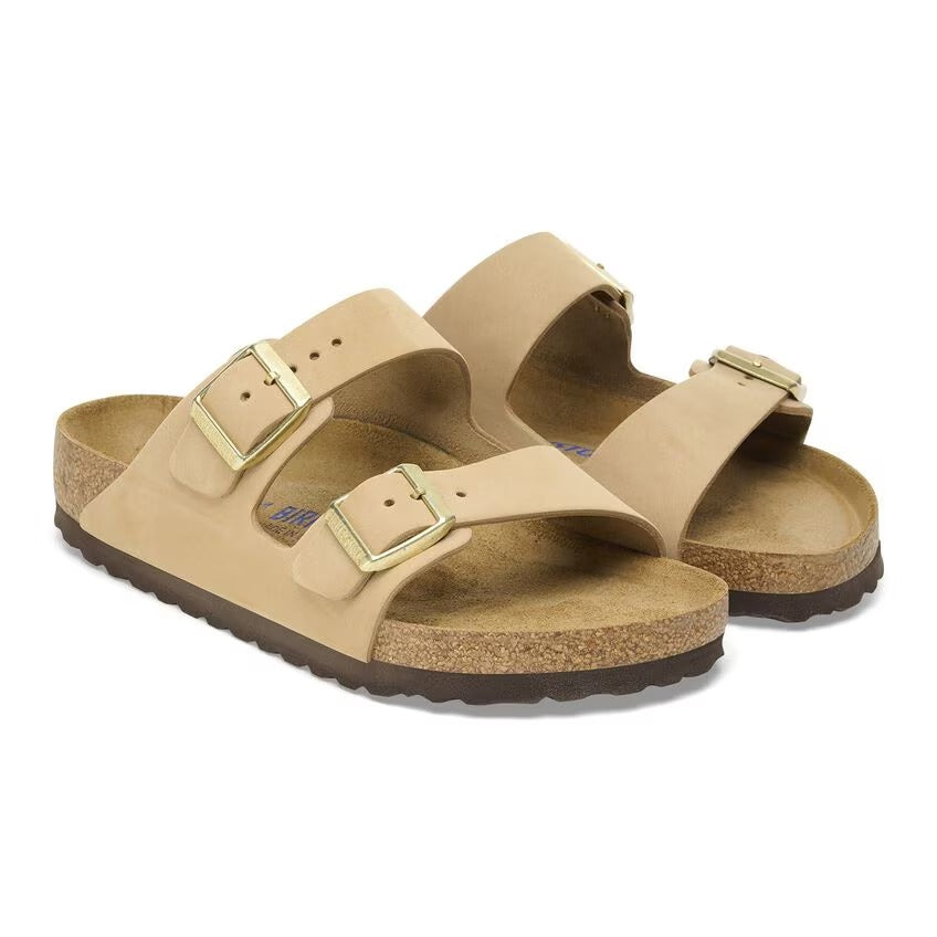 Birkenstock 1019016 Arizona plantare morbido Pelle Nubuck - Sandcastle
