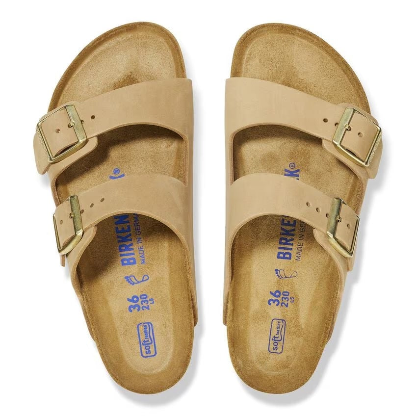 Birkenstock 1019016 Arizona plantare morbido Pelle Nubuck - Sandcastle