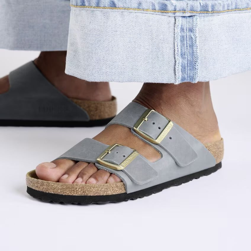 Birkenstock 1029253 Arizona Pelle oliata - Basalt Gray