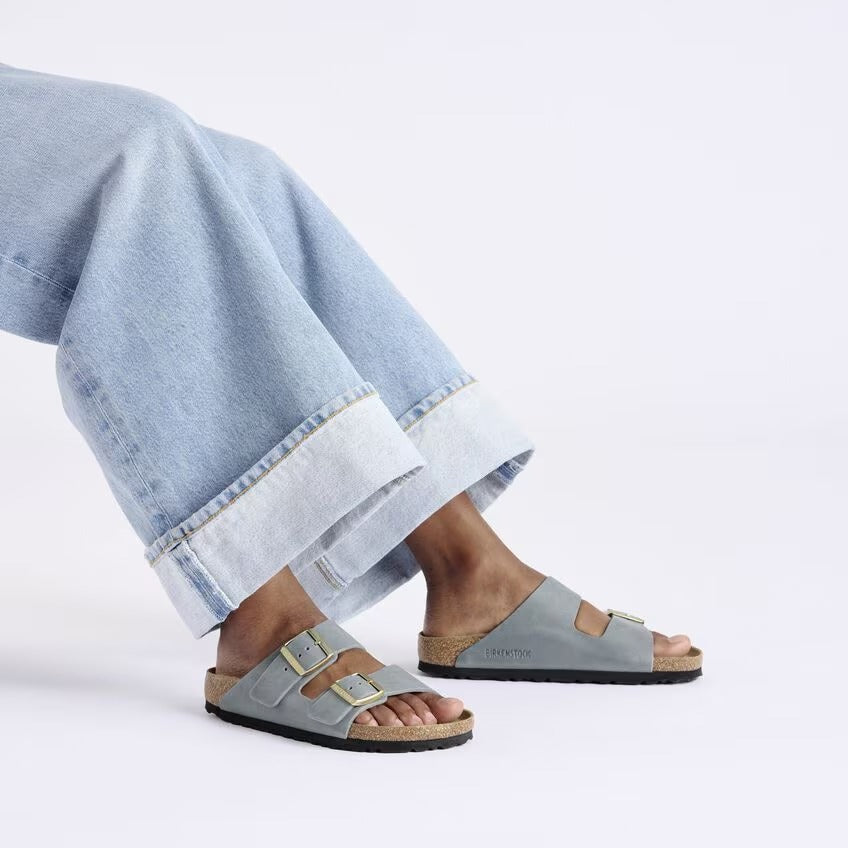 Birkenstock 1029253 Arizona Pelle oliata - Basalt Gray