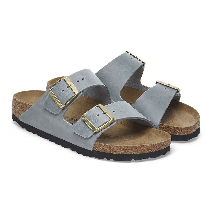 Birkenstock 1029253 Arizona Pelle oliata - Basalt Gray