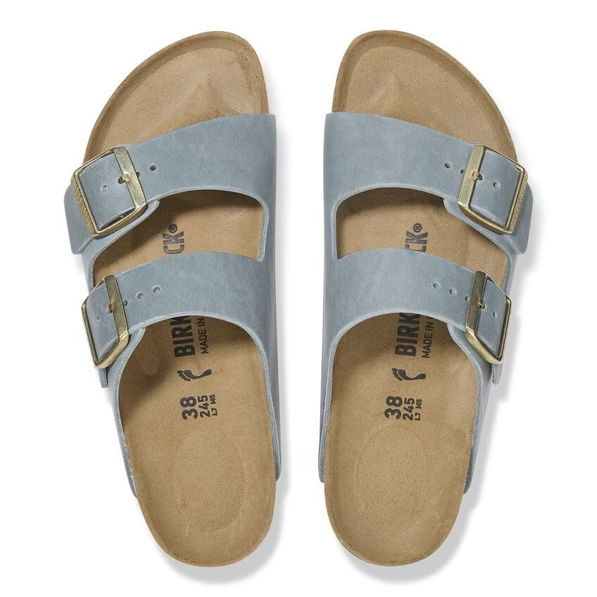 Birkenstock 1029253 Arizona Pelle oliata - Basalt Gray
