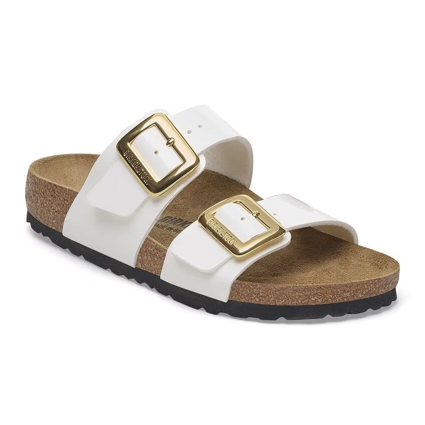Birkenstock 1029438 Sydney Cushion Buckle Birko-Flor vernice - Patent White