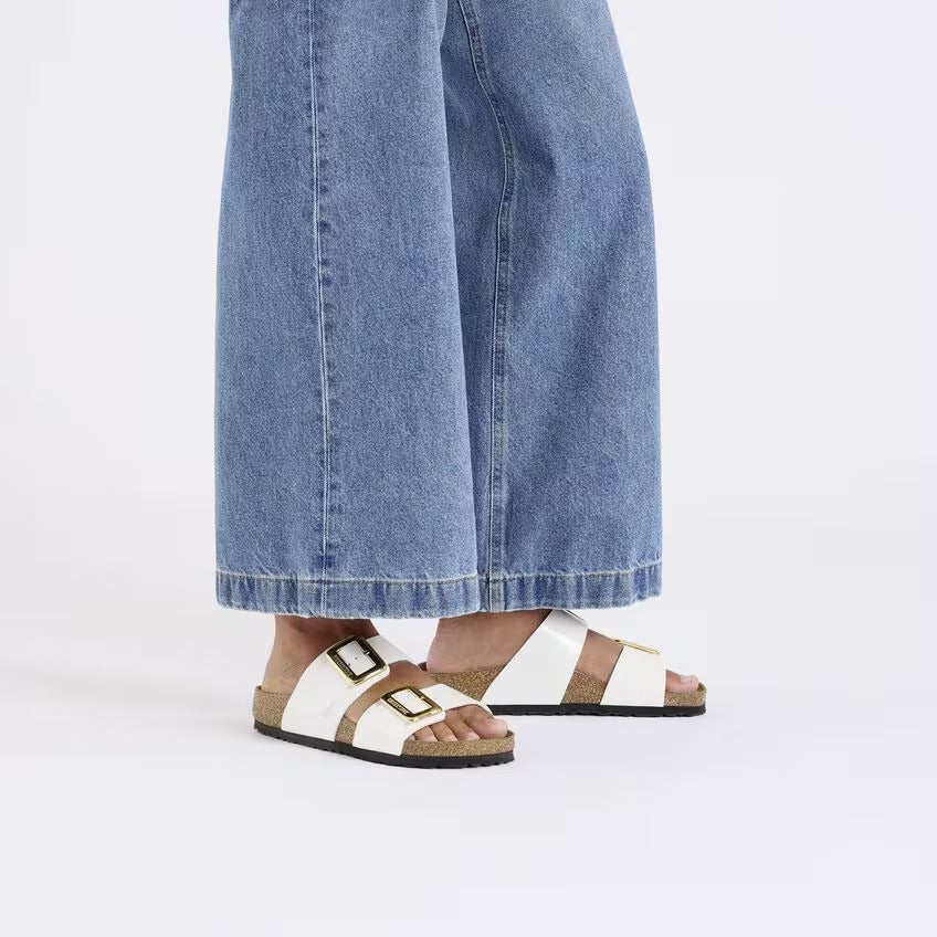 Birkenstock 1029438 Sydney Cushion Buckle Birko-Flor vernice - Patent White