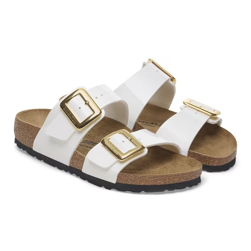 Birkenstock 1029438 Sydney Cushion Buckle Birko-Flor vernice - Patent White