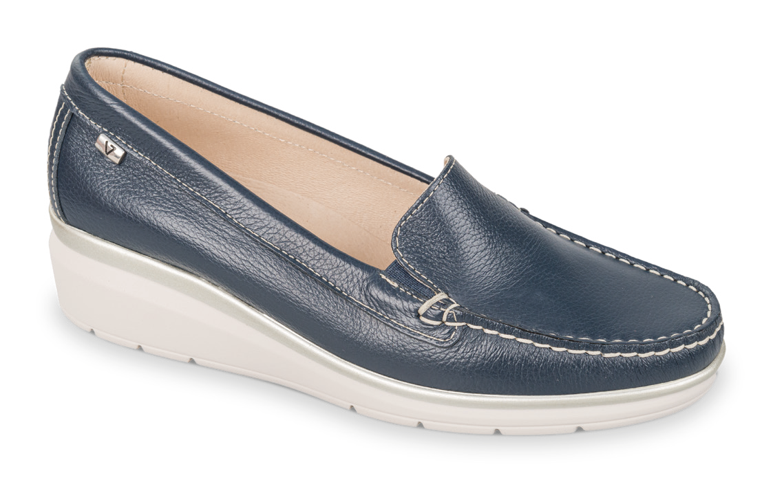 Valleverde 11050 mocassino donna in pelle blue