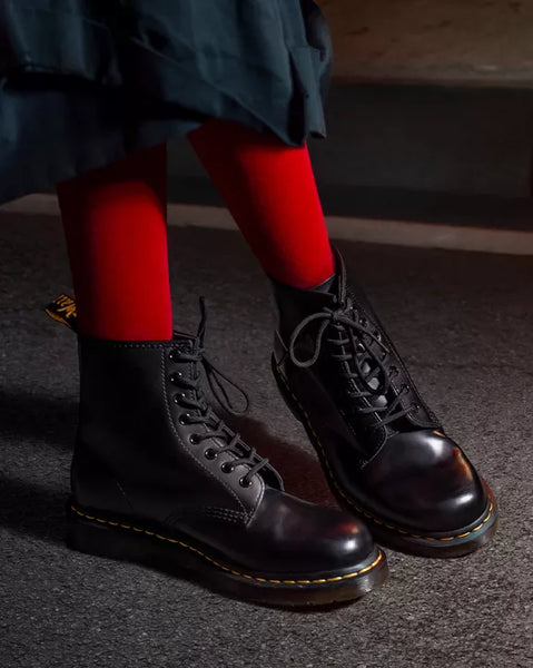 Dr Martens Stivali stringati 1460 in pelle smooth black DM CALZATURE