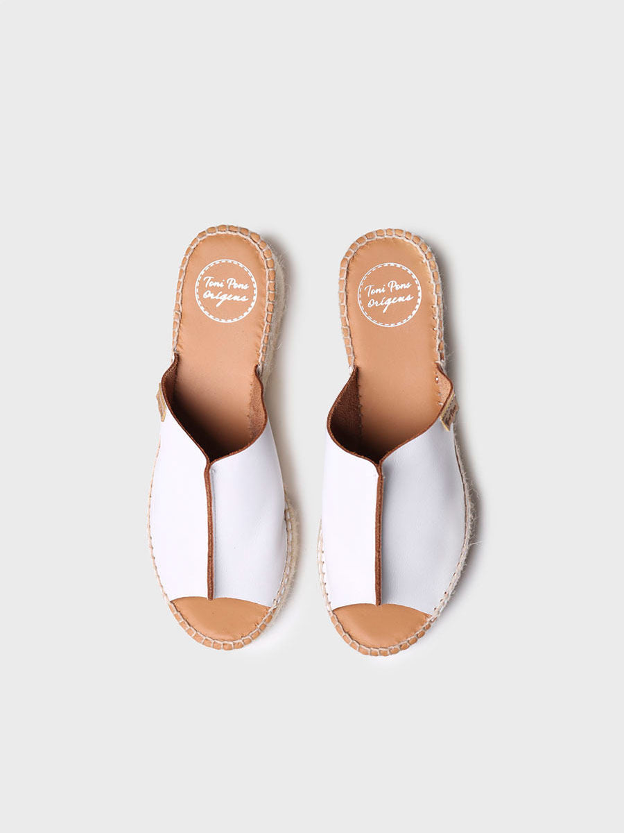 Toni Pons Ivonne espadrillas in pelle aperte dietro bianco