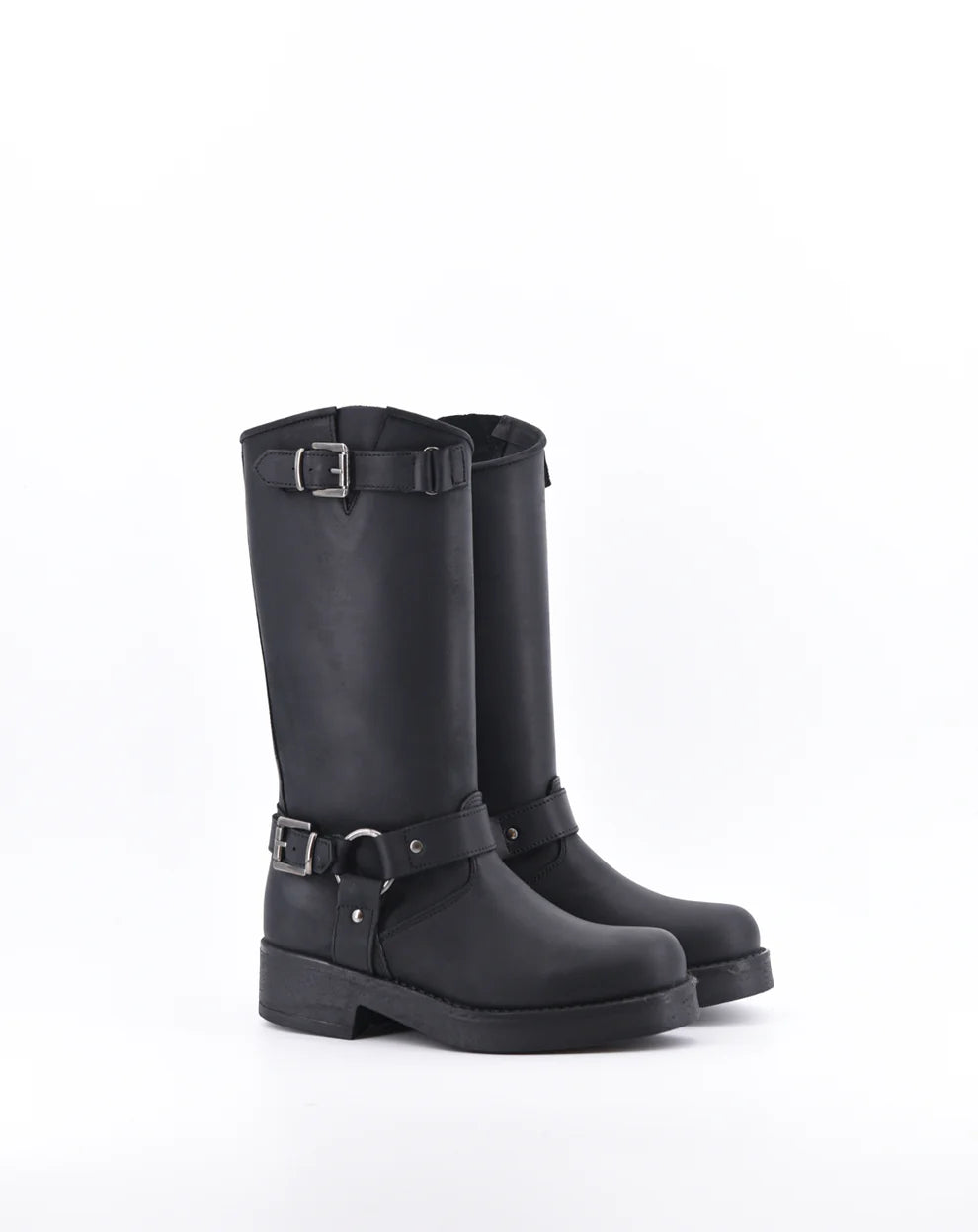 Stelio Malori 2000 stivale biker in pelle nero