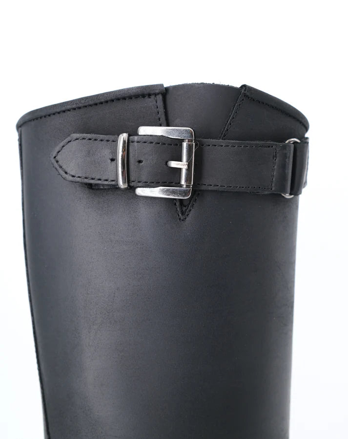 Stelio Malori 2000 stivale biker in pelle nero