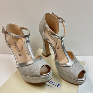 ONDE 7861 DECOLLETE CON CINTURINO GLITTER ARGENTO