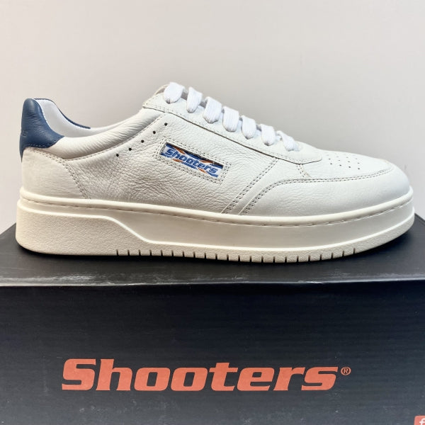 SHOOTERS S5584 SNEAKERS UOMO BIANCO CON PROFILI BLU