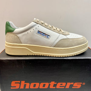 SHOOTERS S5584 SNEAKERS UOMO BIANCO/TAUPE CON PROFILO VERDE