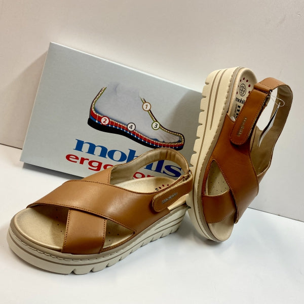 MEPHISTO CORDELIA SANDALO COMODO DOPPIA FASCIA BRANDY