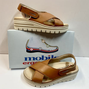 MEPHISTO CORDELIA SANDALO COMODO DOPPIA FASCIA BRANDY