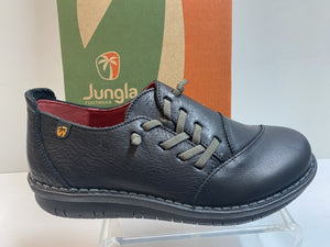 JUNGLA 7579 SCARPA STRINGATA DONNA IN PELLE NERO