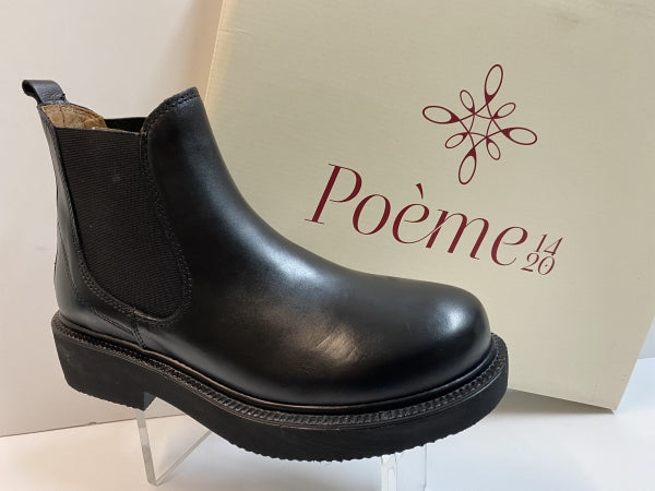 POEME MR04 STIVALETTI CHELSEA DONNA IN PELLE NERO