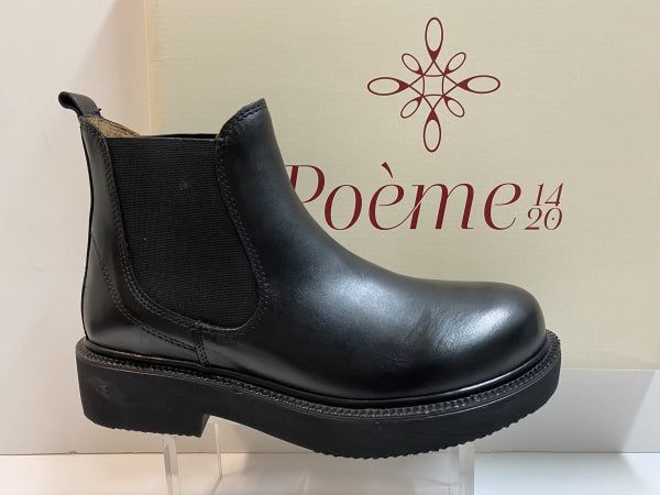 POEME MR04 STIVALETTI CHELSEA DONNA IN PELLE NERO