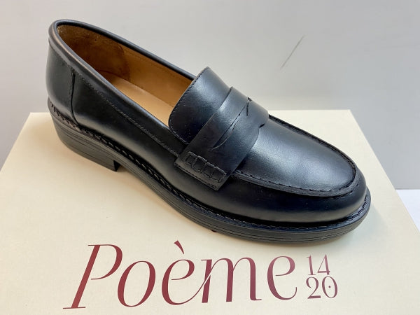 POEME V01 MOCASSINO DONNA IN PELLE NERO