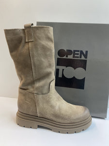 OPEN TOO NICOL 25 STIVALE DONNA IN PELLE SCAMOSCIATA TAUPE