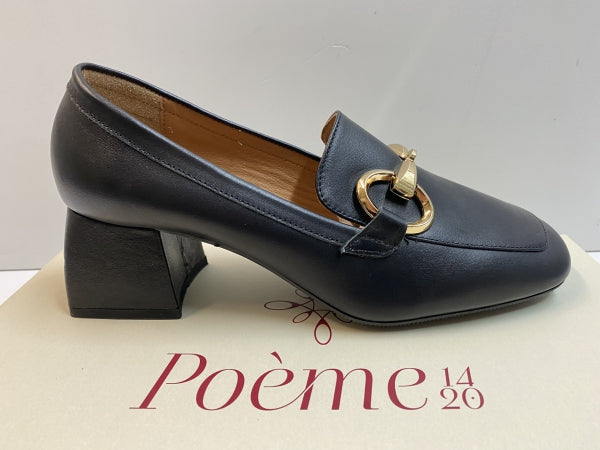 POEME YEL10 MOCASSINO DONNA CON MORSETTO IN PELLE NERO