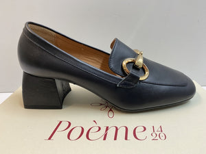 POEME YEL10 MOCASSINO DONNA CON MORSETTO IN PELLE NERO