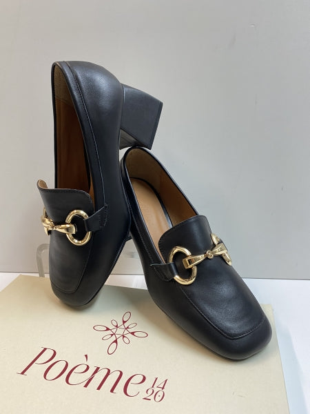 POEME YEL10 MOCASSINO DONNA CON MORSETTO IN PELLE NERO