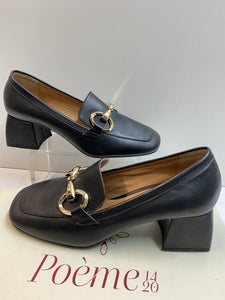 POEME YEL10 MOCASSINO DONNA CON MORSETTO IN PELLE NERO