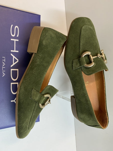 SHADDY 132235149 MOCASSINO DONNA IN PELLE SCAMOSCIATA KAKI CON MORSETTO DORATO
