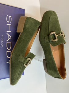SHADDY 132235149 MOCASSINO DONNA IN PELLE SCAMOSCIATA KAKI CON MORSETTO DORATO