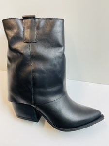 Loca 241 Stivali 3/4 in pelle nera con risvolto