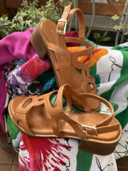 Shaddy 108200501 sandalo donna in pelle cuoio