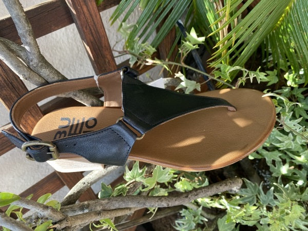 Bueno A7301 sandalo infradito in pelle nero