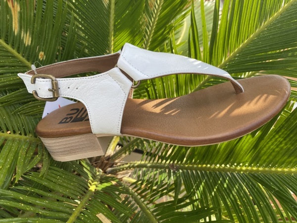 Bueno A7301 sandalo infradito in pelle bianco
