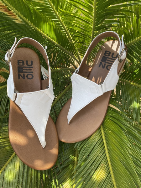 Bueno A7301 sandalo infradito in pelle bianco