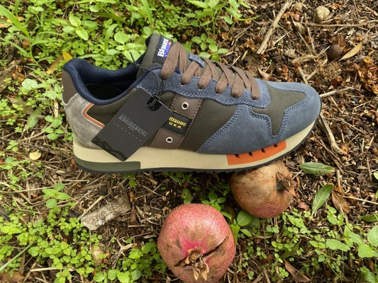 Blauer Queens 01 sneakers in tessuto e pelle scamosciata navy
