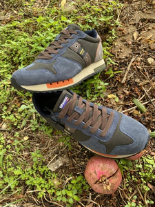 Blauer Queens 01 sneakers in tessuto e pelle scamosciata navy