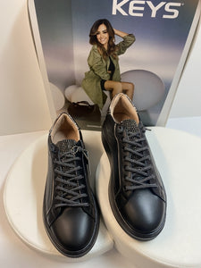 Keys 9885 sneakers donna fondo platform nero