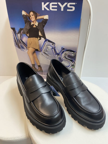 Keys 10031 mocassino donna fondo gomma nero