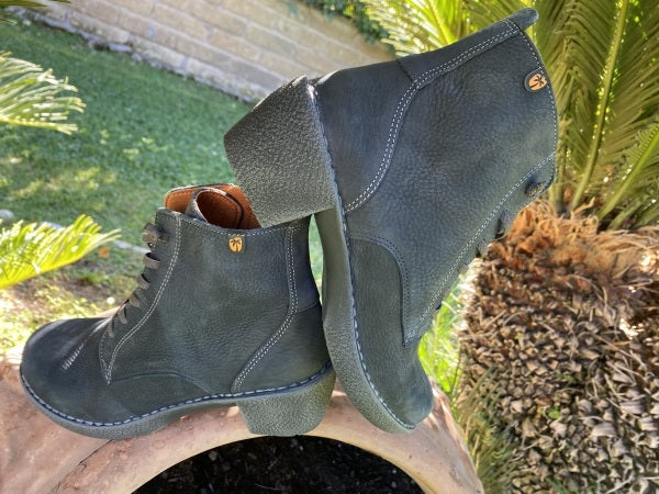 Jungla 7512 stivaletto stringato donna in pelle pizarra grigio