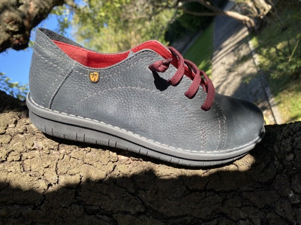 Jungla 7582 scarpa stringata donna in pelle pizarra grigio